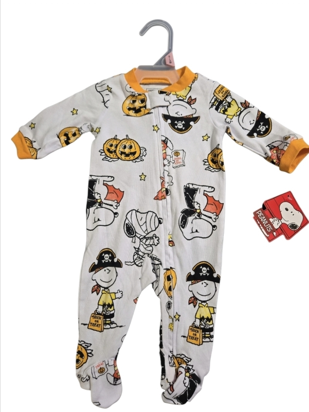 Peanuts Snoopy Sleeper Baby Sz 0/3 M Halloween Pirate Snoopy Infant One-Piece